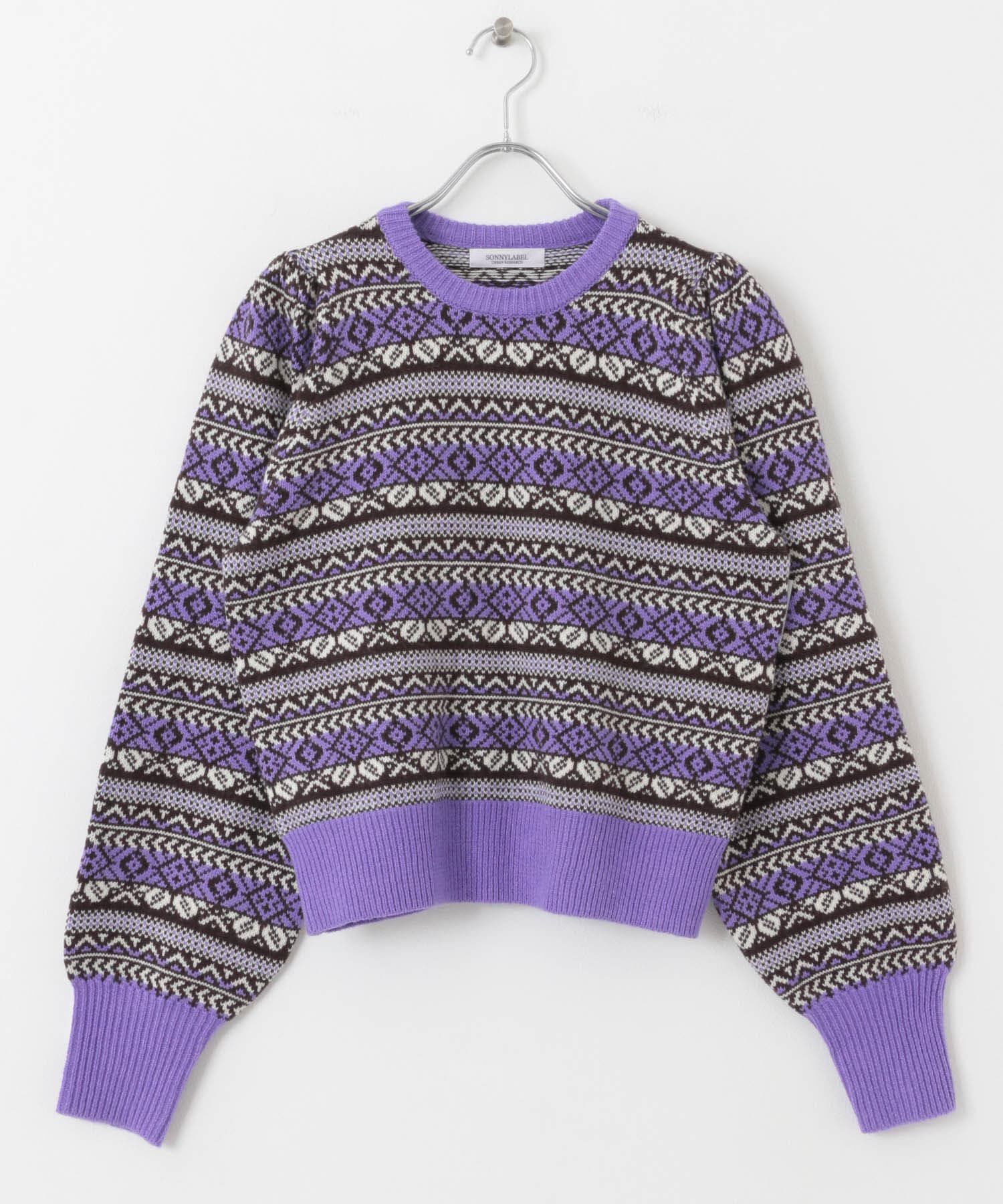 Sonny Label 「フェアアイル柄パフスリニットプルオーバー」|ニット・セーター|