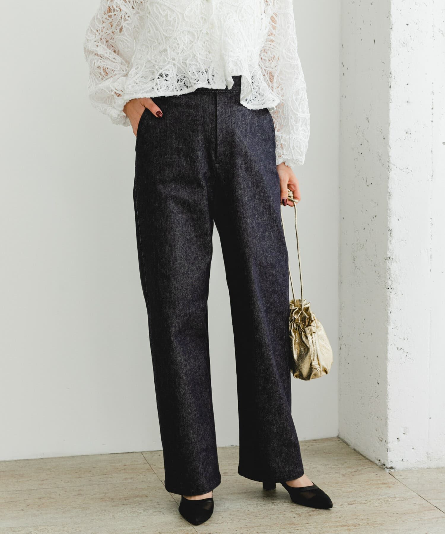 URBAN RESEARCH ROSSO「『MADE IN JAPAN』F by ROSSO　モンスターストレッチワイドストレートデニム」|デニム|