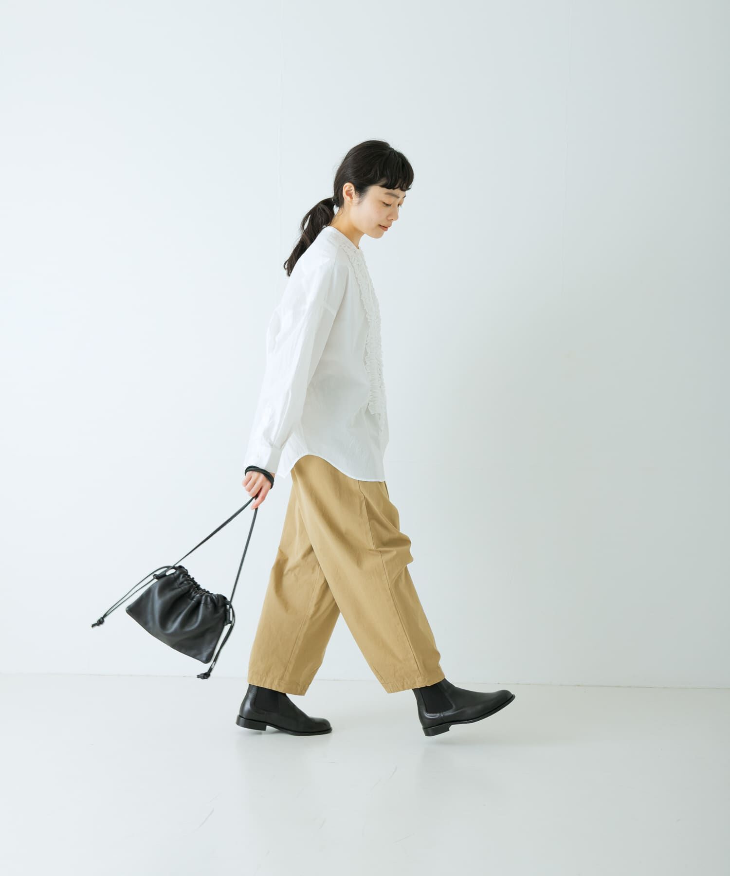 かぐれ「コットンフリルワイドシャツ」|シャツ・ブラウス|