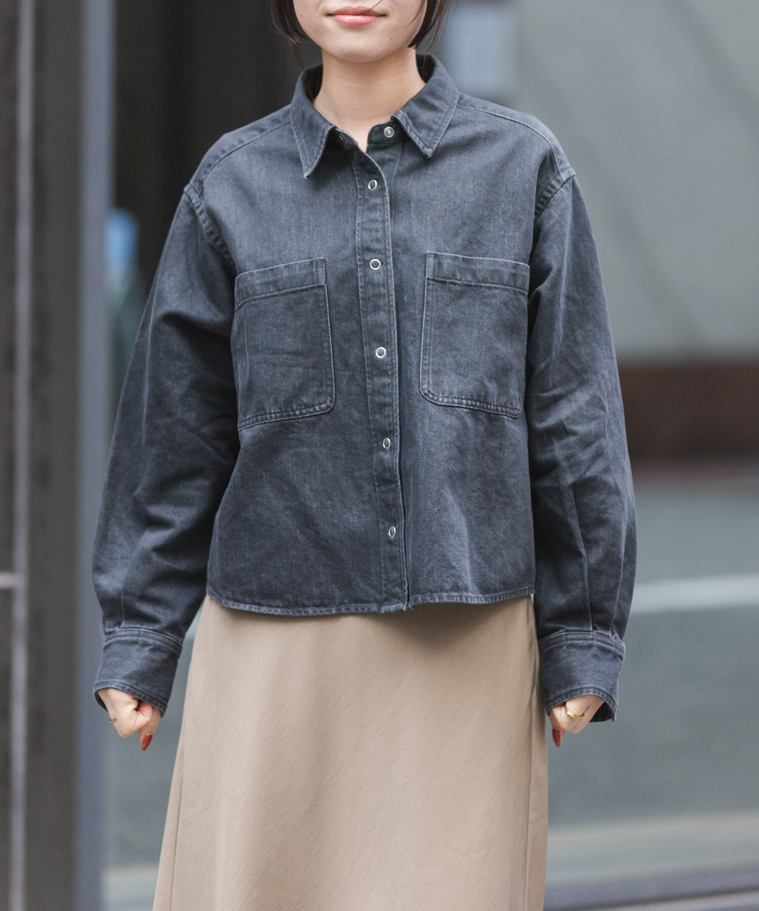 URBAN RESEARCH DOORS「FORK&SPOON　ペーパーブレンドデニムシャツ」|Tシャツ・カットソー|