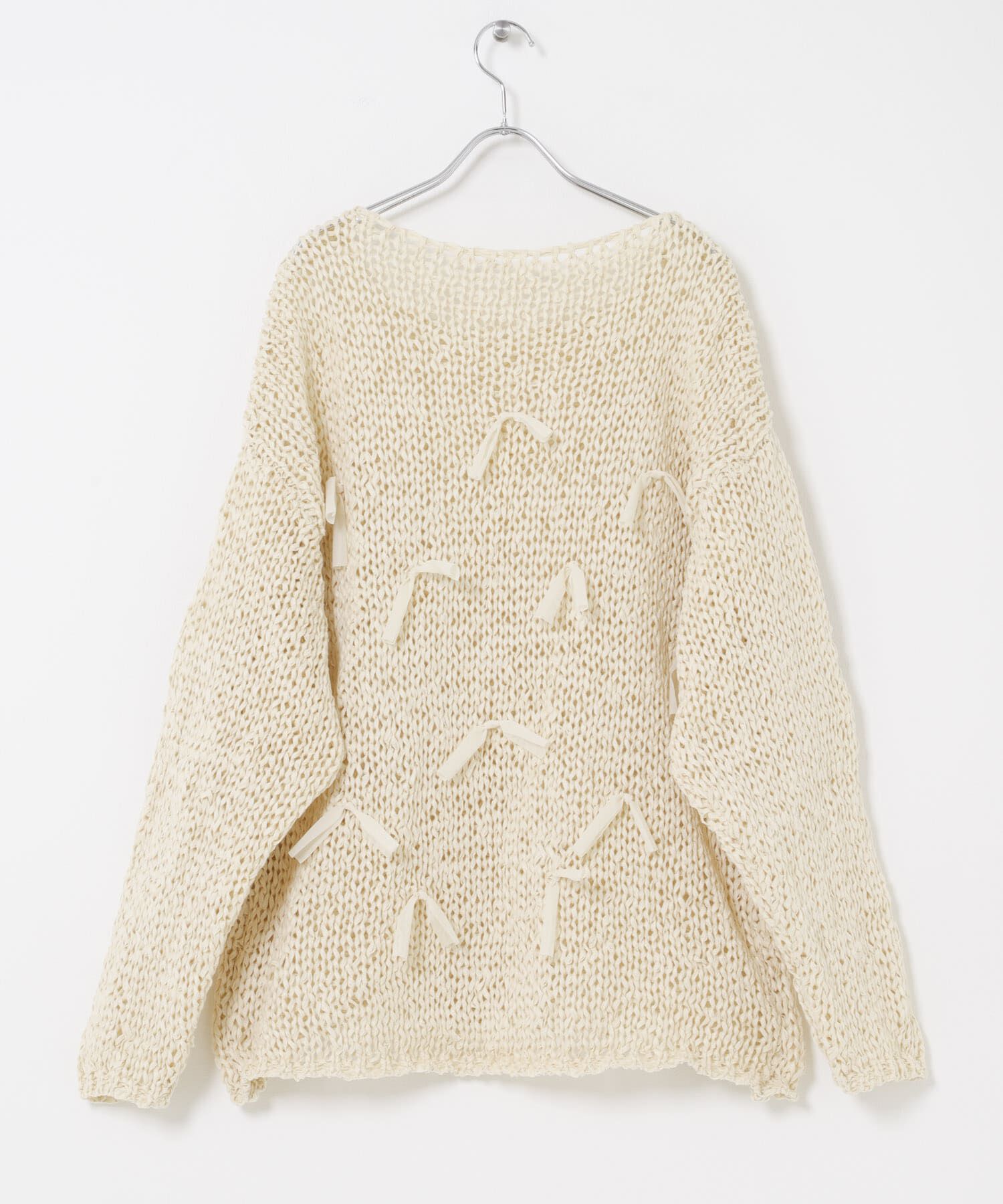  「テープヤーンリボンオーバーニット」|ニット・セーター|