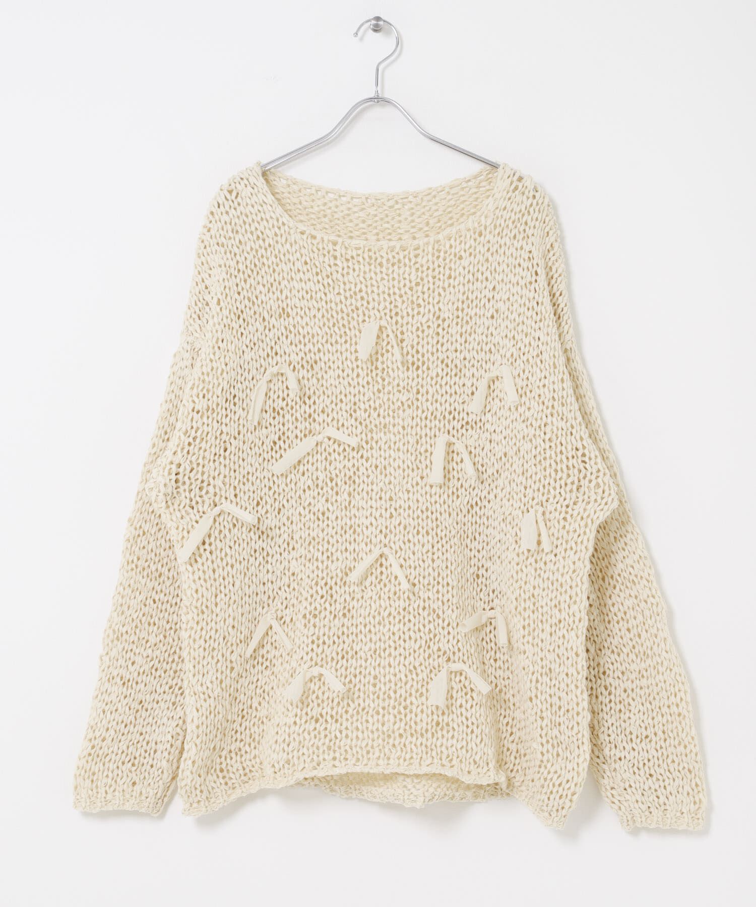  「テープヤーンリボンオーバーニット」|ニット・セーター|