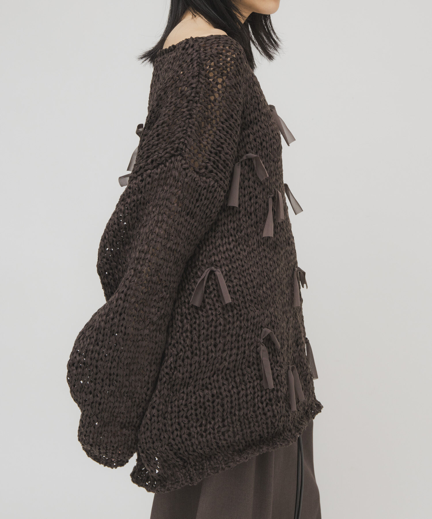  「テープヤーンリボンオーバーニット」|ニット・セーター|