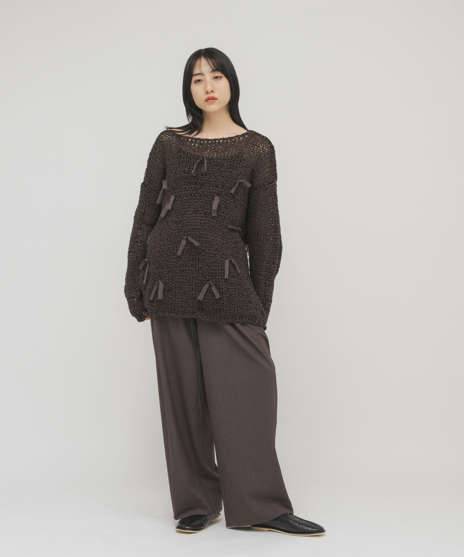  「テープヤーンリボンオーバーニット」|ニット・セーター|