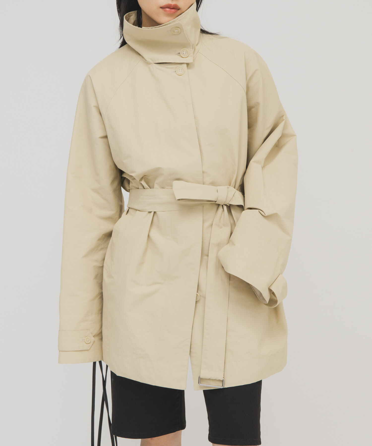  「テントラインBIGミドルコート」|ノーカラーコート|