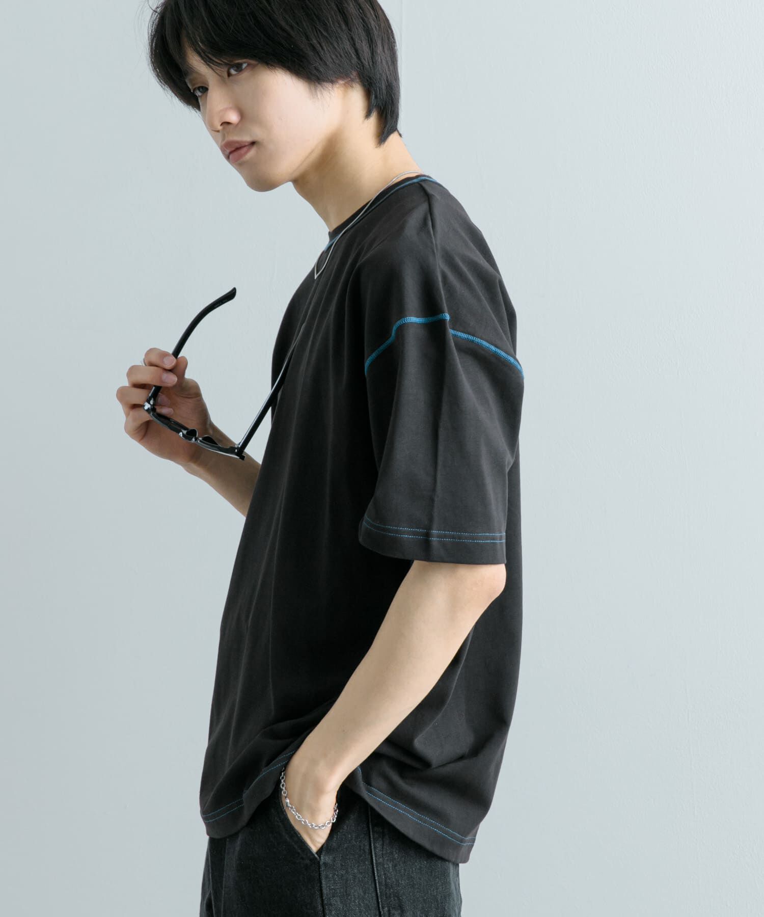SENSE OF PLACE by URBAN RESEARCH「『ユニセックス』ハイショクステッチデザインT(5分袖)」|Tシャツ・カットソー|