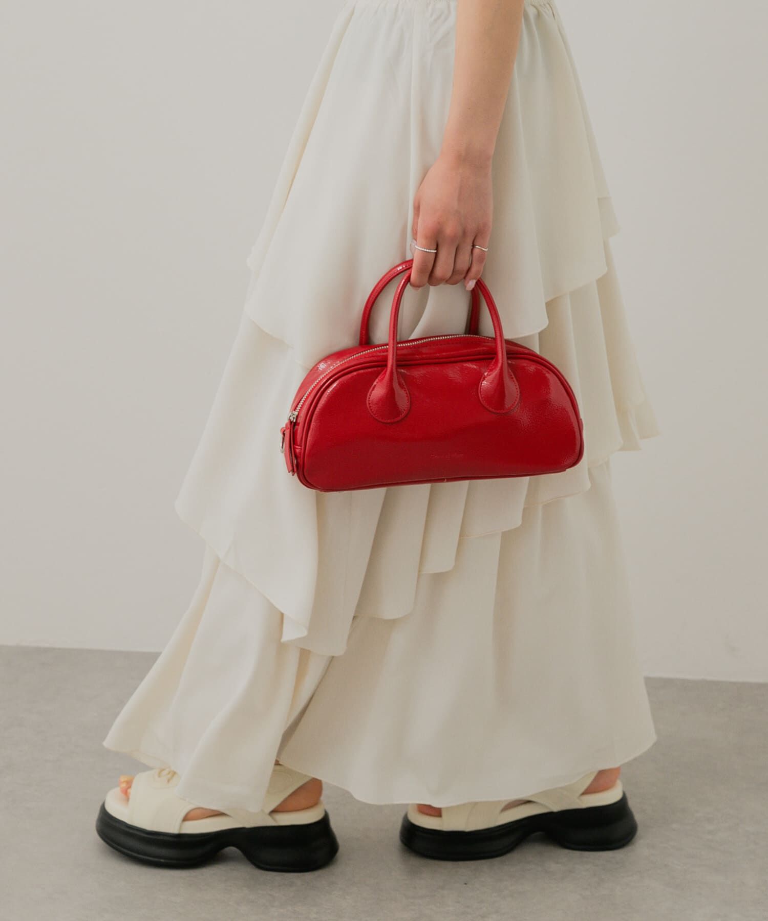 SENSE OF PLACE by URBAN RESEARCH「ラウンドスクエアボストンバッグ」|ボストンバッグ|レッド