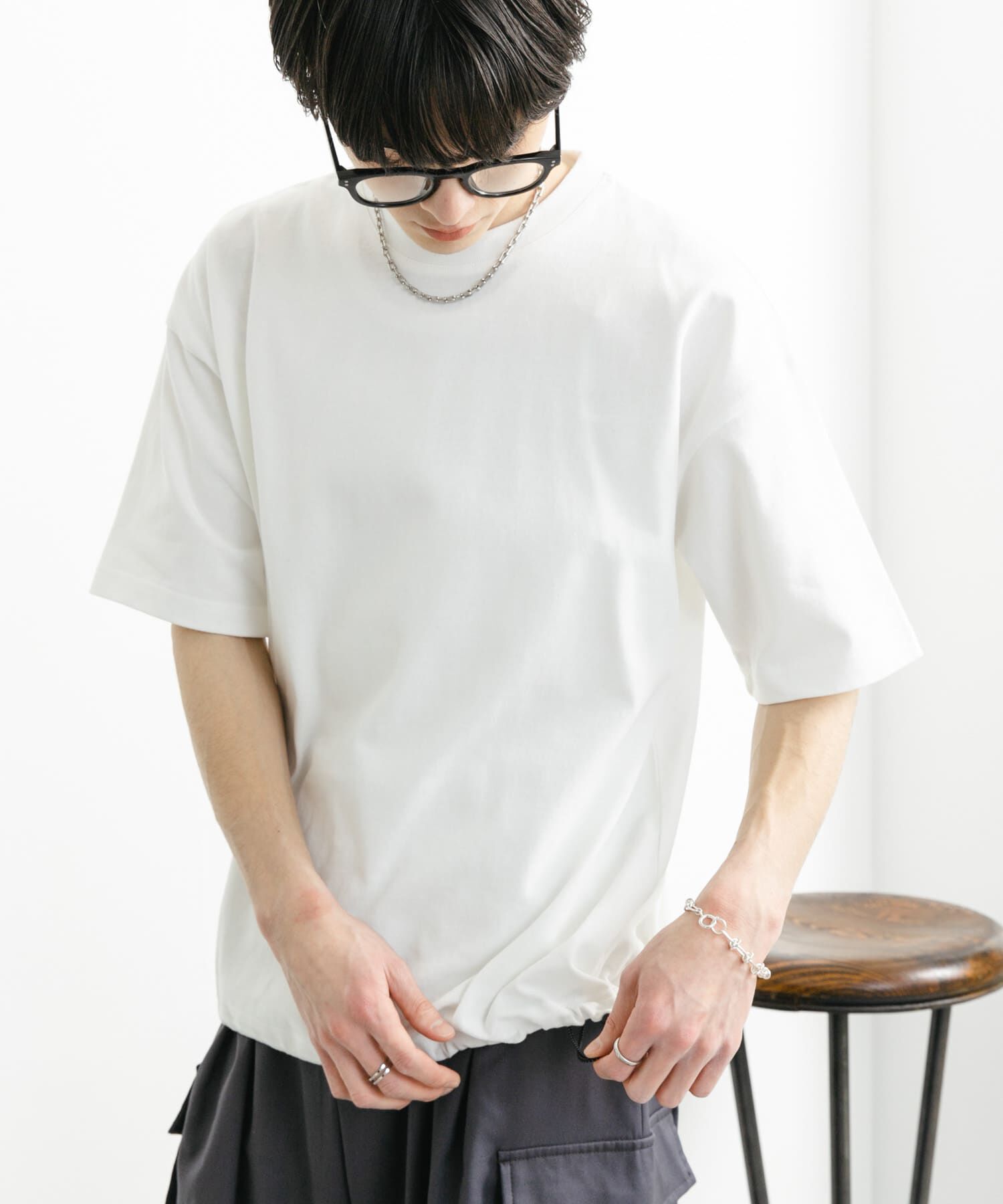 SENSE OF PLACE by URBAN RESEARCH「『ユニセックス』アソートドローコードショートスリーブTシャツ」|Tシャツ・カットソー|ホワイト