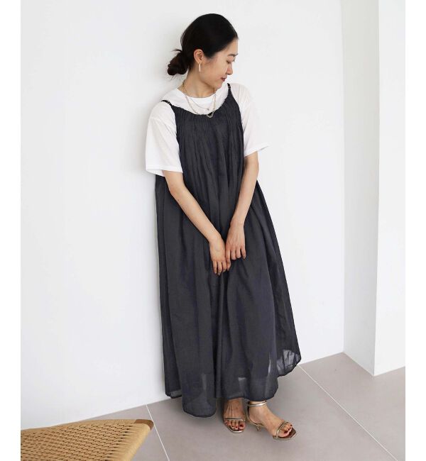 le.coeur blanc「《手洗い可能》TORRAZZO DONNA キャミロングワンピ」|ワンピース|ブラック