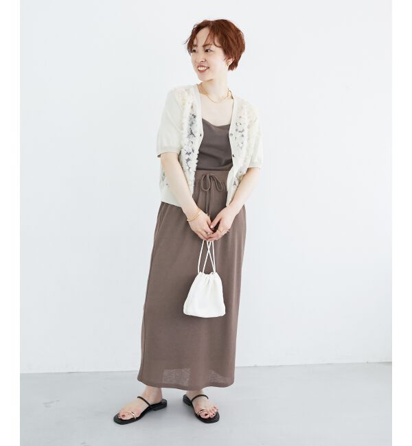  「チュール刺繍ハーフスリーブカーディガン」|カーディガン|