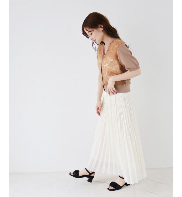  「チュール刺繍ハーフスリーブカーディガン」|カーディガン|