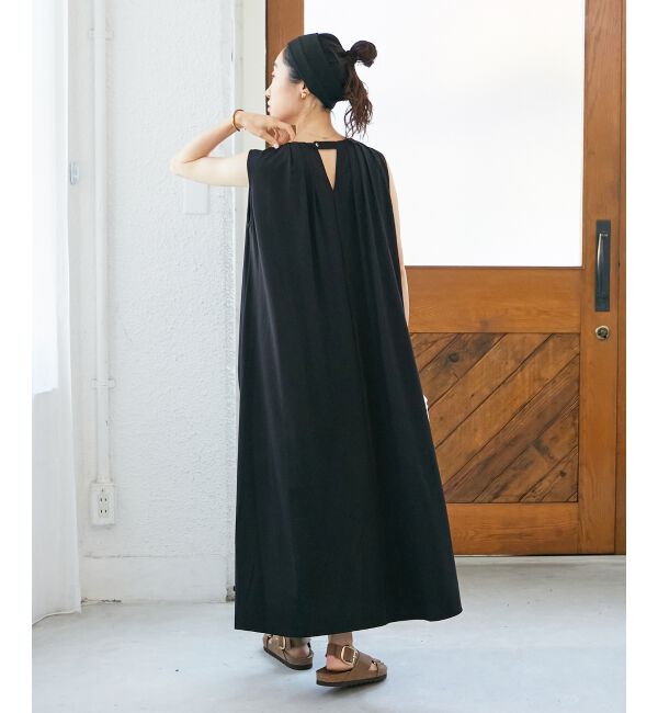  「スムースポンチノースリーブワンピース」|ワンピース|