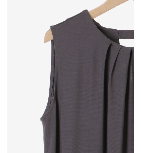  「スムースポンチノースリーブワンピース」|ワンピース|