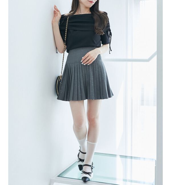  「サイドドロストオフショルカットトップス」|Tシャツ・カットソー|