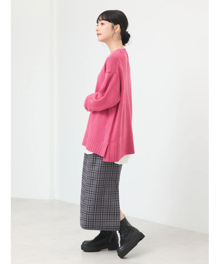 earth music&ecology「ウォッシャブル脇スリットクルーネックプルオーバー」|Tシャツ・カットソー|