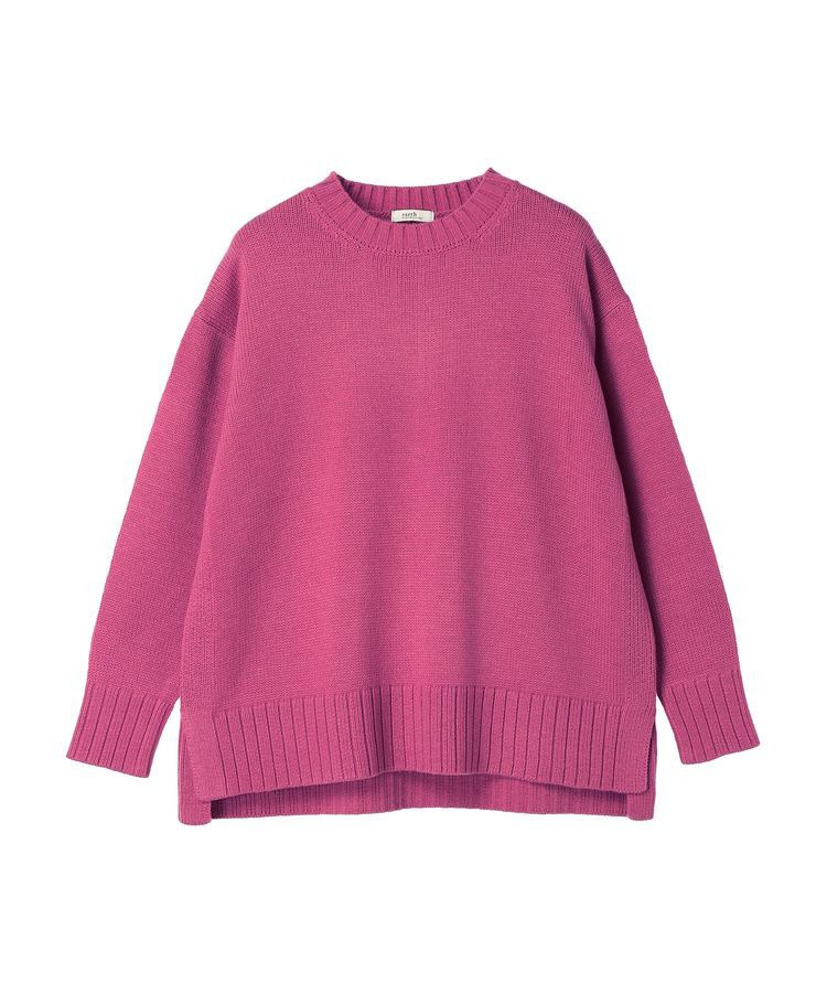 earth music&ecology「ウォッシャブル脇スリットクルーネックプルオーバー」|Tシャツ・カットソー|