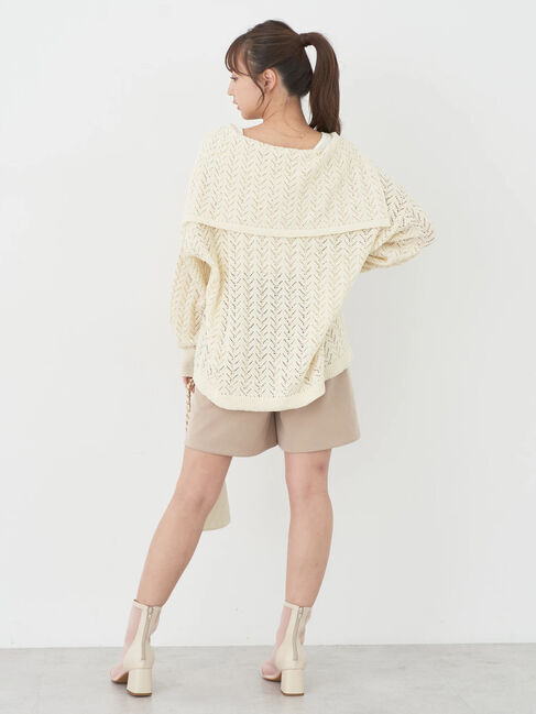 earth music&ecology「ビッグカラーニットプルオーバー」|ニット・セーター|