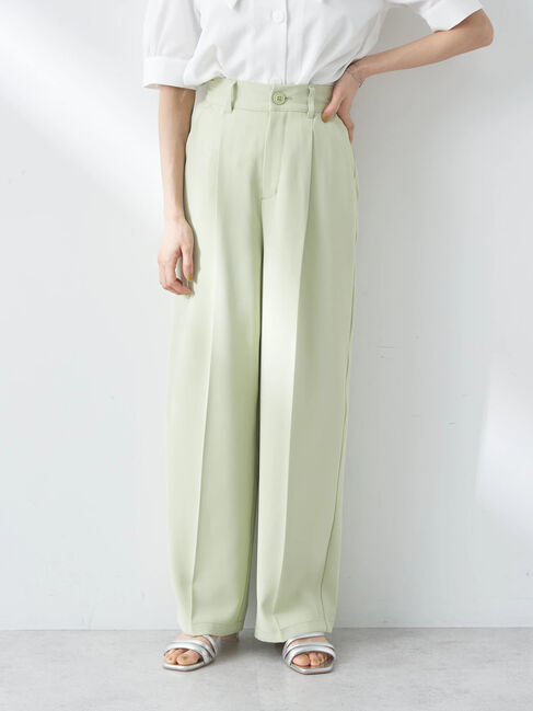 earth music&ecology「タックストレートパンツ」|その他|Light Green