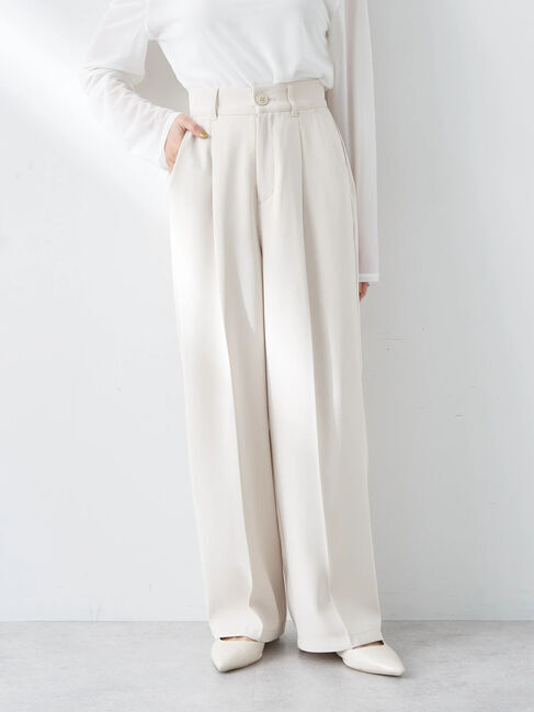 earth music&ecology「タックストレートパンツ」|その他|Ecru