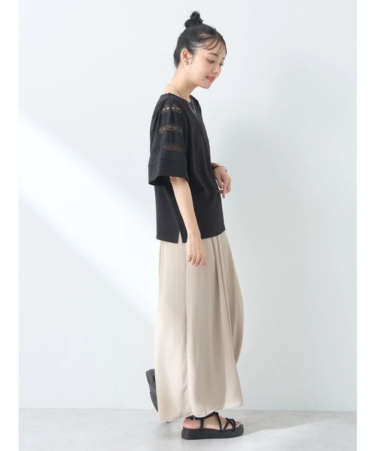 earth music&ecology「フレア袖レースプルオーバー」|Tシャツ・カットソー|