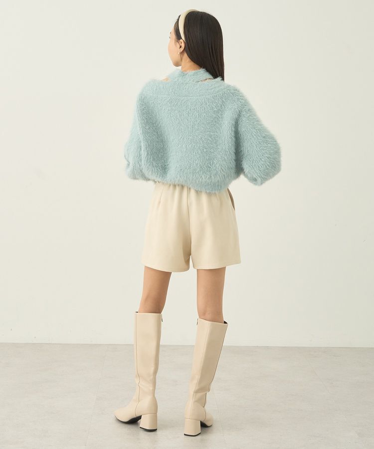 earth music&ecology「ロングシャギースリットネックニットプルオーバー」|ニット・セーター|