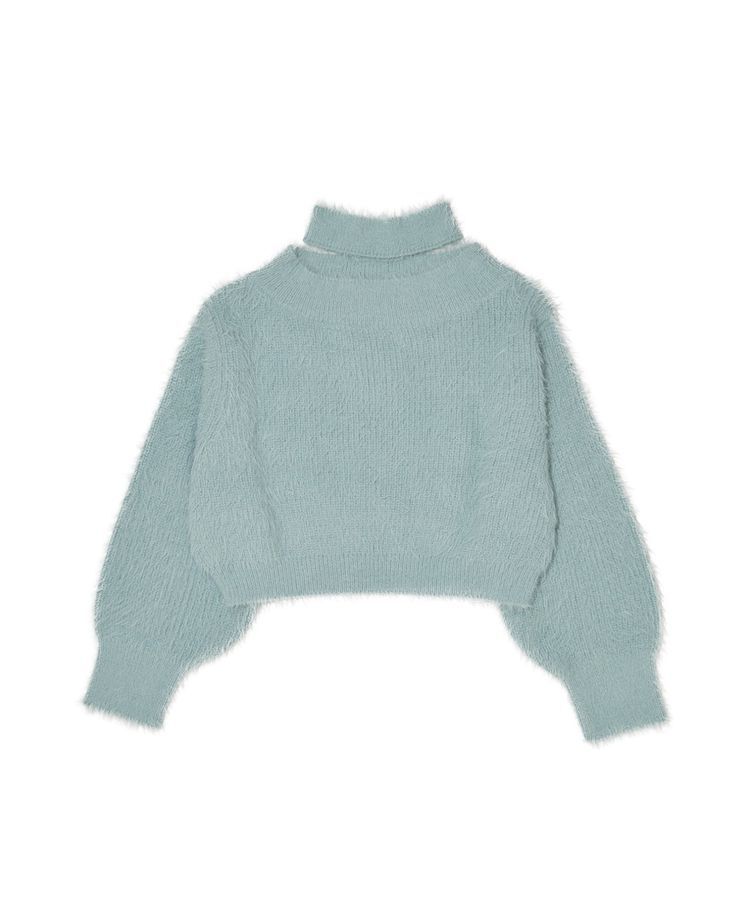 earth music&ecology「ロングシャギースリットネックニットプルオーバー」|ニット・セーター|