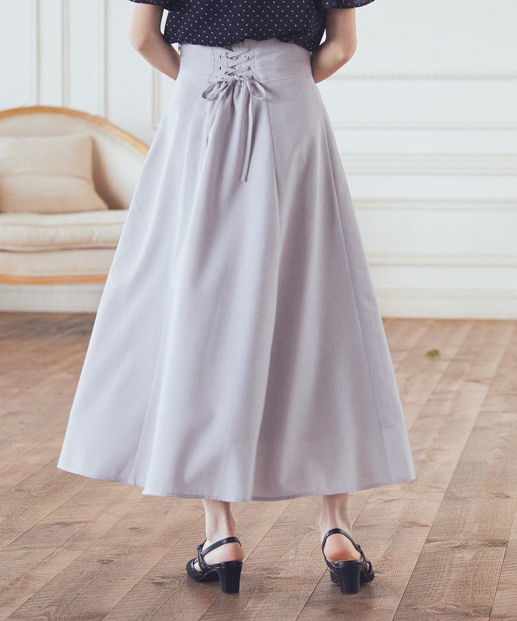 earth music&ecology「シアーバックレースアップフレアスカート」|フレア|