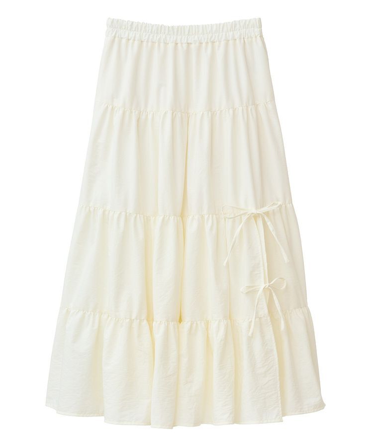 earth music&ecology「スリットリボンティアードスカート」|フレア|