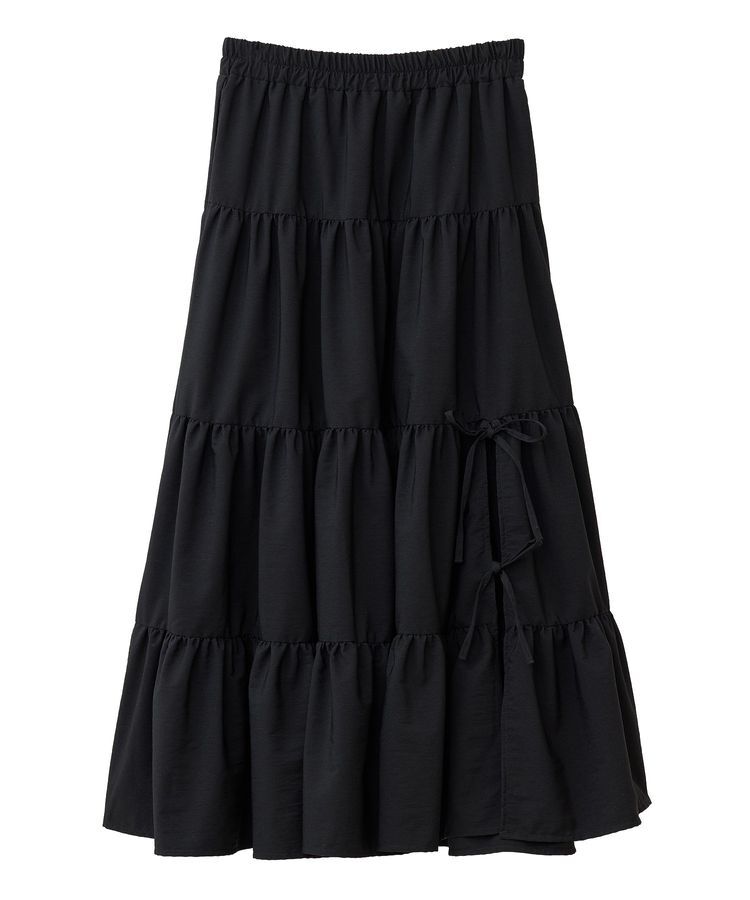 earth music&ecology「スリットリボンティアードスカート」|フレア|