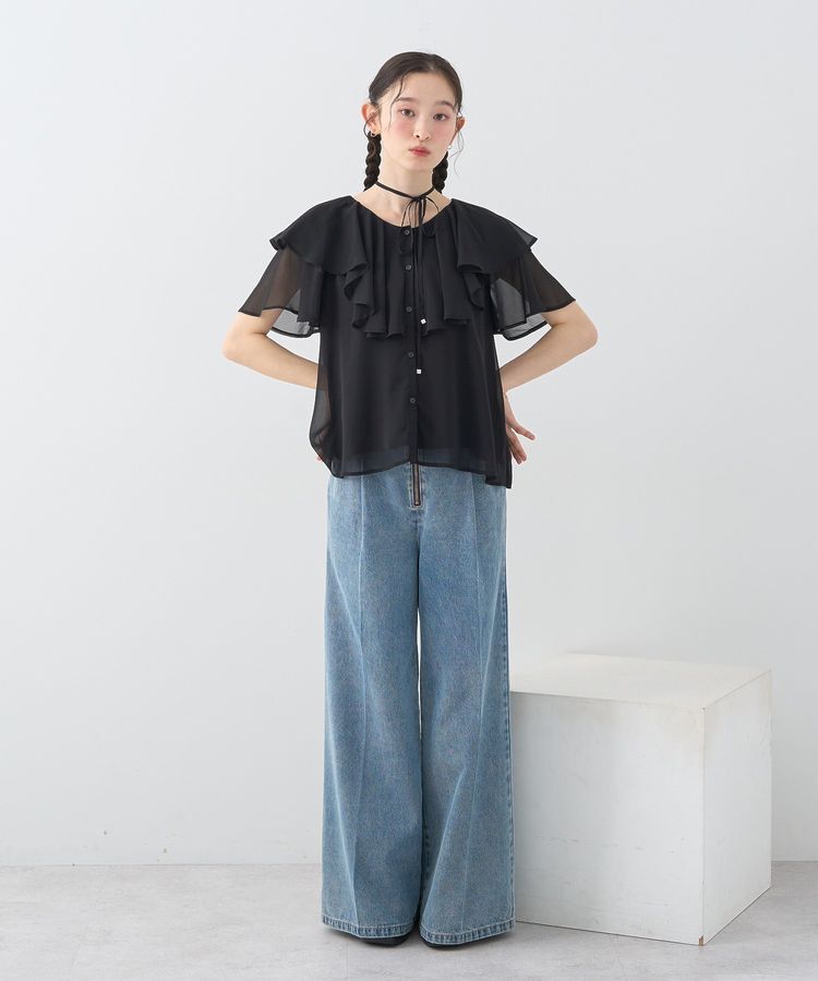 earth music&ecology「サイドベルトデニムパンツ」|デニム|