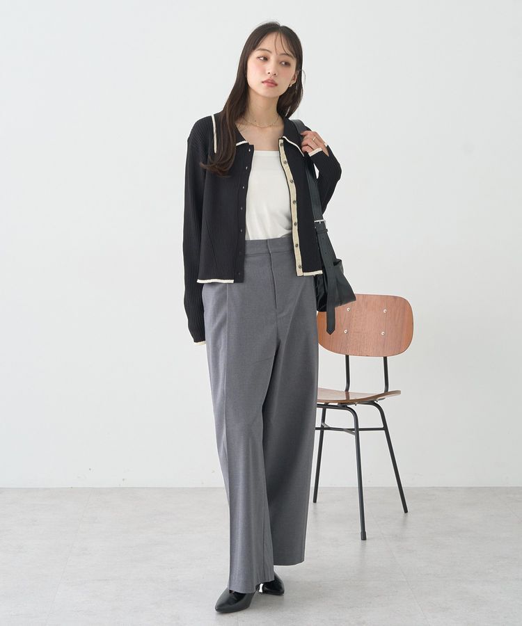 earth music&ecology「【WEB限定】バイカラートリムニットカーディガン」|カーディガン|