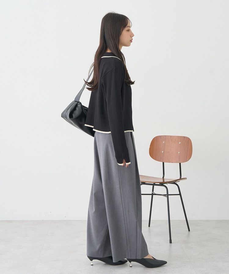 earth music&ecology「【WEB限定】バイカラートリムニットカーディガン」|カーディガン|