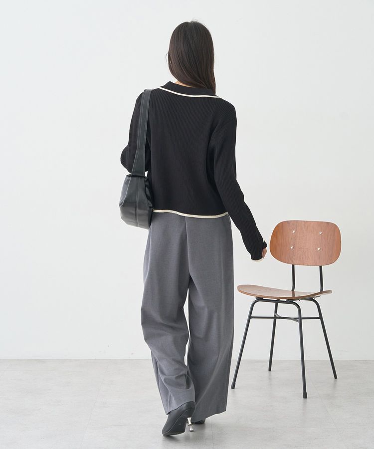 earth music&ecology「【WEB限定】バイカラートリムニットカーディガン」|カーディガン|