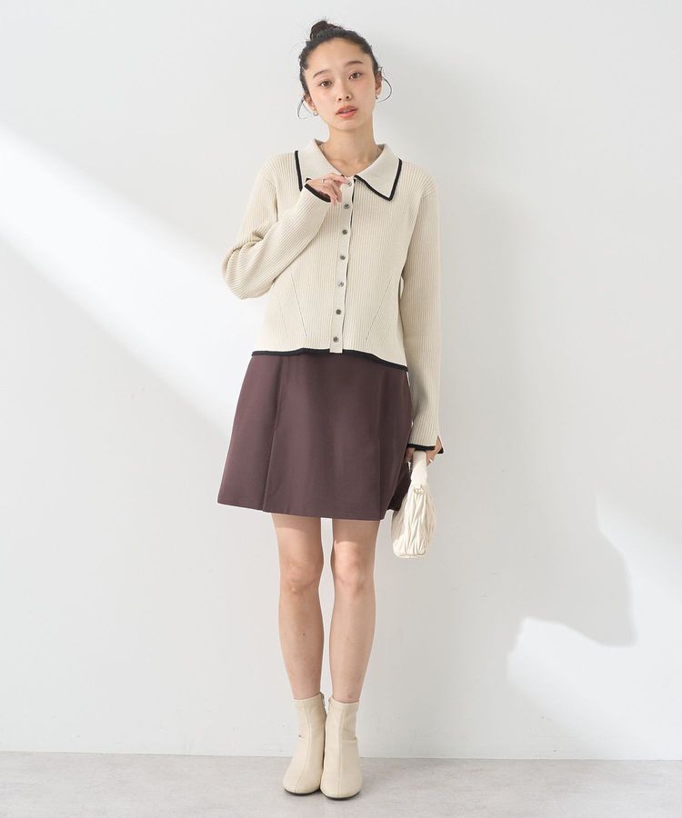 earth music&ecology「【WEB限定】バイカラートリムニットカーディガン」|カーディガン|