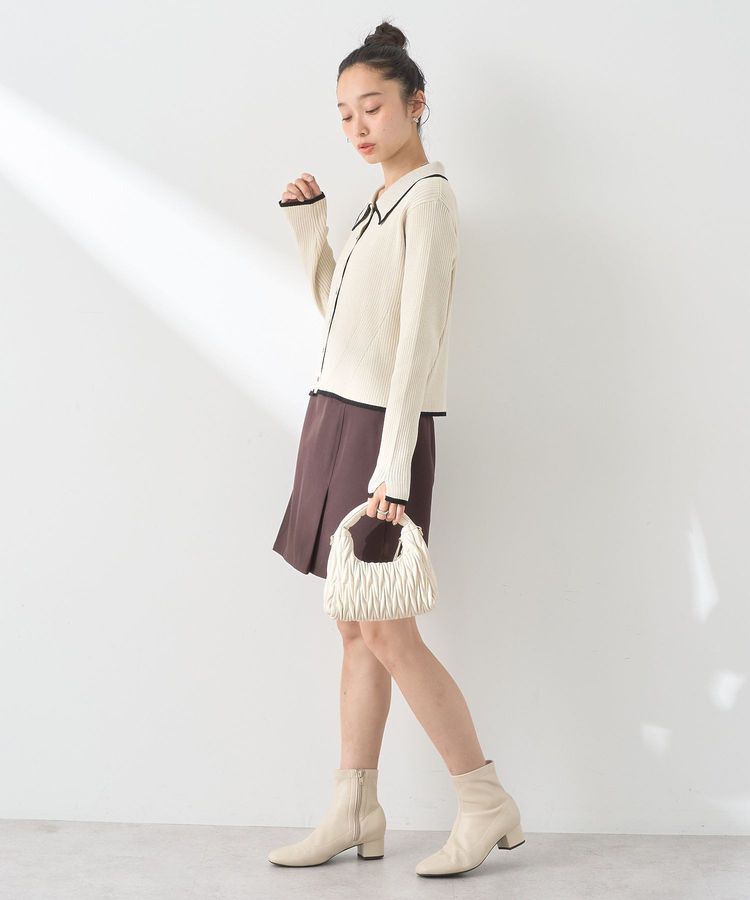 earth music&ecology「【WEB限定】バイカラートリムニットカーディガン」|カーディガン|