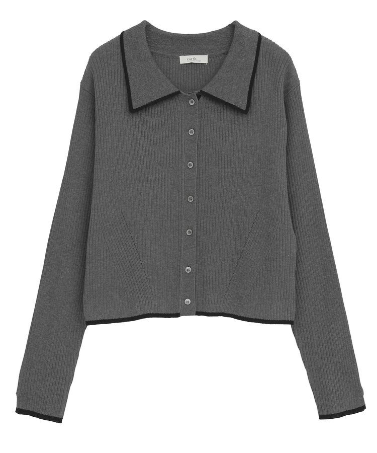 earth music&ecology「【WEB限定】バイカラートリムニットカーディガン」|カーディガン|