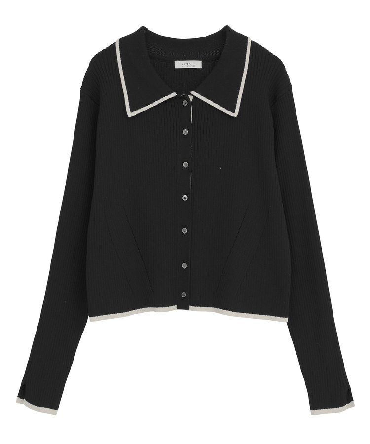 earth music&ecology「【WEB限定】バイカラートリムニットカーディガン」|カーディガン|