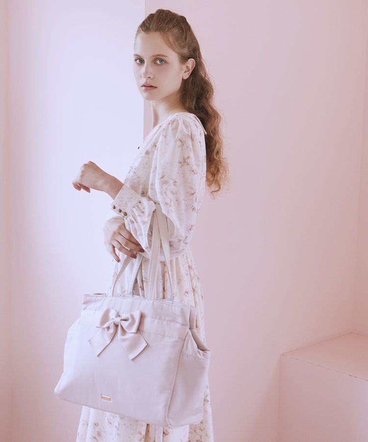 Maison de FLEUR「グログランリボン3ルームトートバッグ」|トートバッグ|ピンク