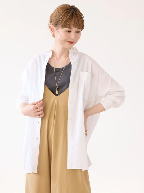 AMERICAN HOLIC「UVカット加工バックタックシャツチュニック」|シャツ・ブラウス|Off White