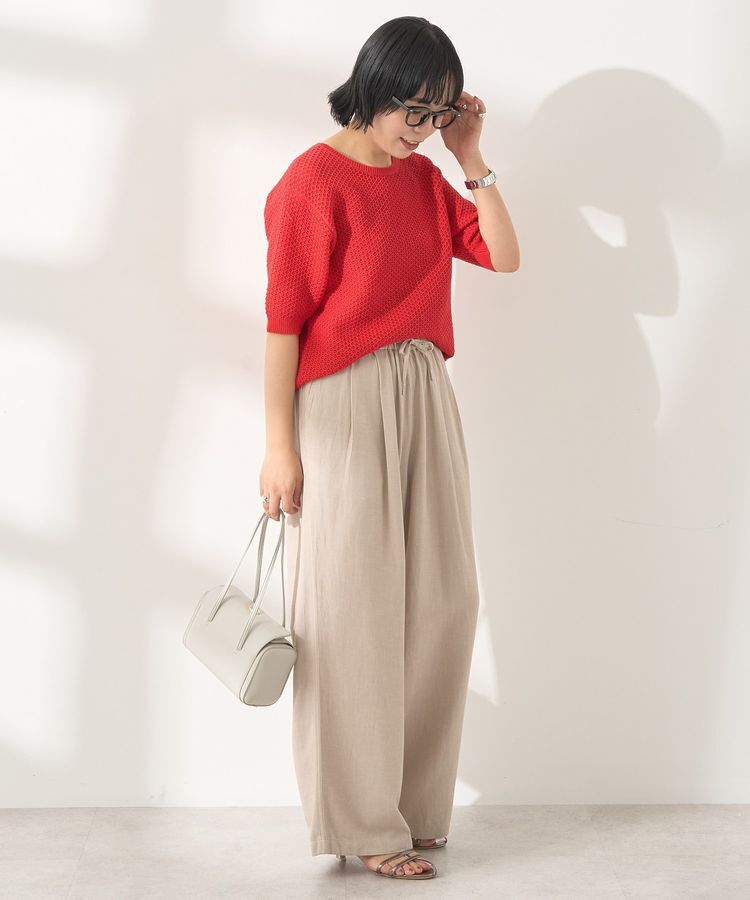 AMERICAN HOLIC「接触冷感リネンブレンドタックワイドパンツ」|その他|