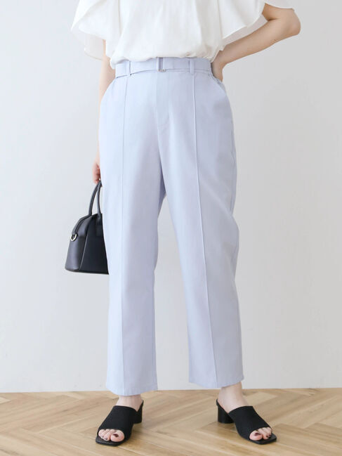 Green Parks「綿麻混バックルベルト付テーパードパンツ」|その他|