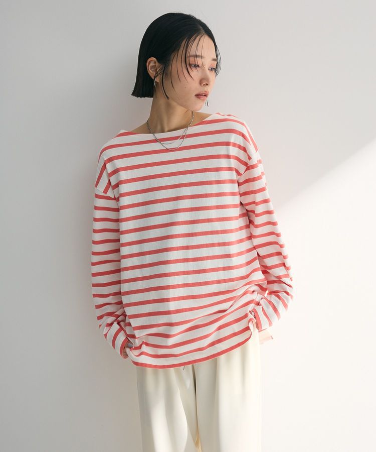 Green Parks「ボーダーチュニック」|Tシャツ・カットソー|Pink