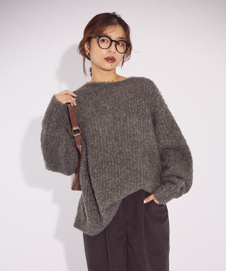 Green Parks「ブークレMIXニットチュニック」|ニット・セーター|