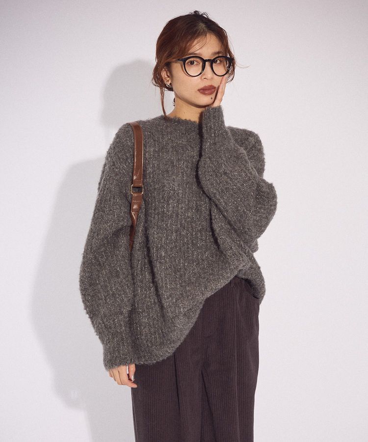 Green Parks「ブークレMIXニットチュニック」|ニット・セーター|