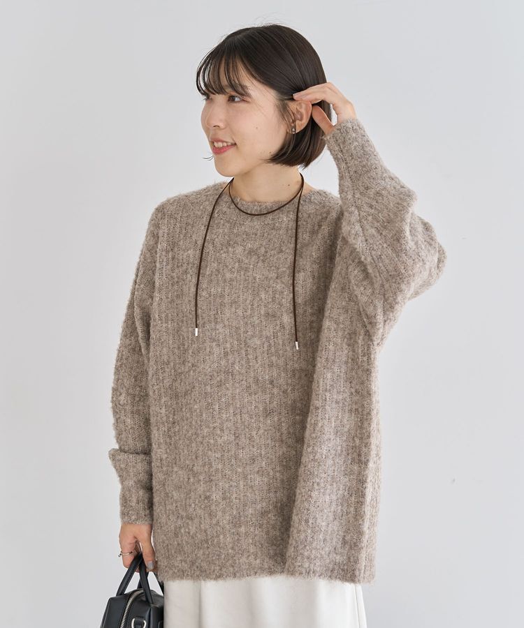 Green Parks「ブークレMIXニットチュニック」|ニット・セーター|