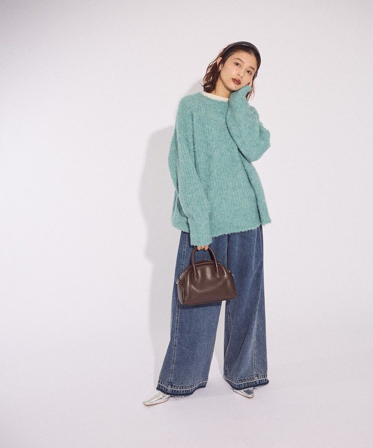 Green Parks「ブークレMIXニットチュニック」|ニット・セーター|