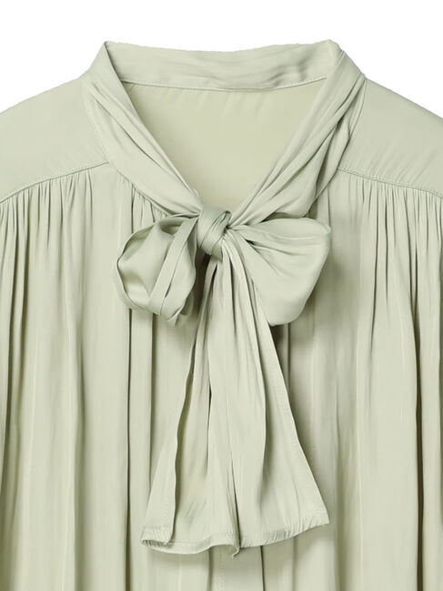 YECCA VECCA「ドレープサテンボウタイブラウス」|シャツ・ブラウス|