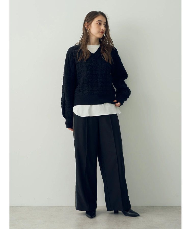 Editt by YECCA VECCA「配色ラインタックワイドパンツ」|その他|