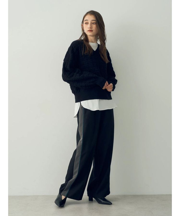 Editt by YECCA VECCA「配色ラインタックワイドパンツ」|その他|