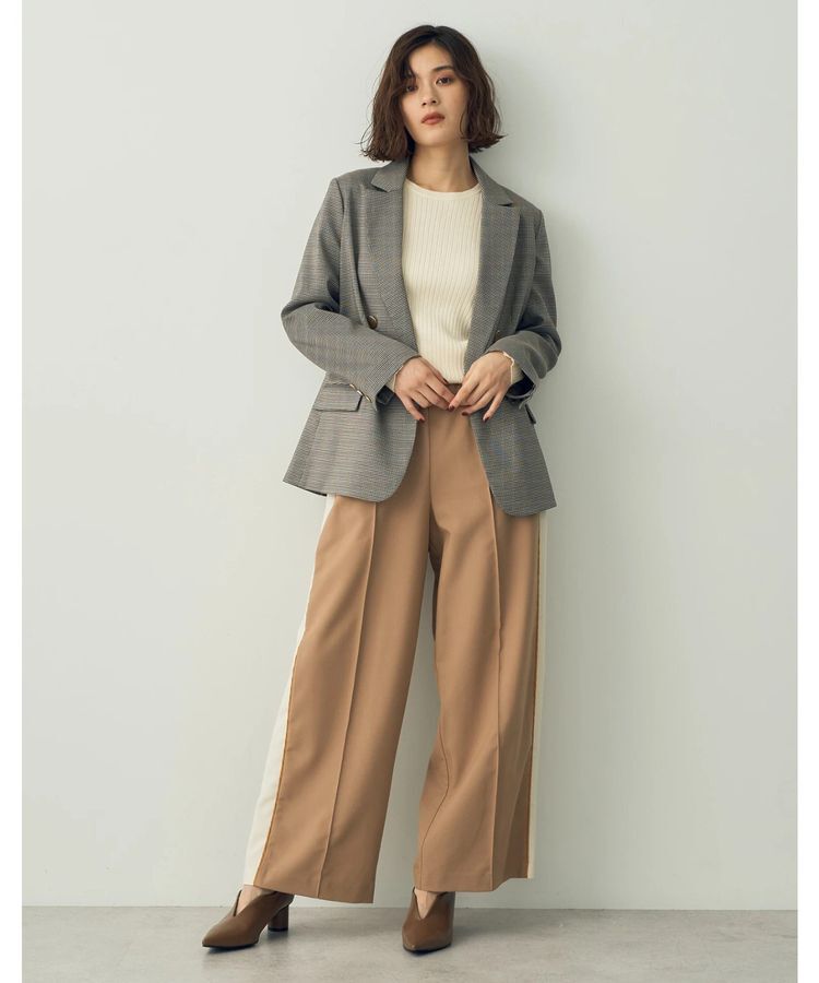 Editt by YECCA VECCA「配色ラインタックワイドパンツ」|その他|